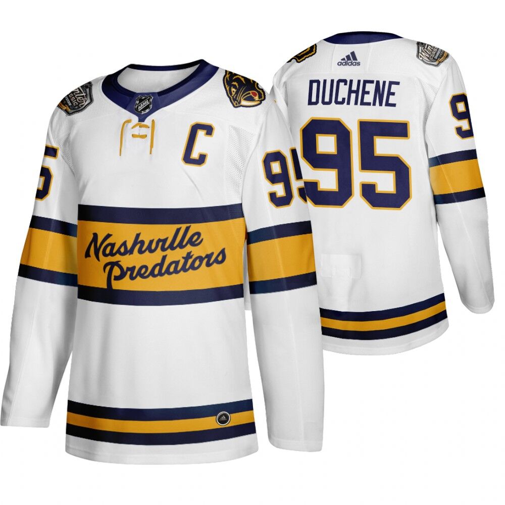 Men's Adidas Nashville Predators #95 Matt Duchene White Stitched NHL Jersey
